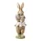 Glitzhome® 15.5" Easter Resin Bunny Girl with Flowers Table Decor